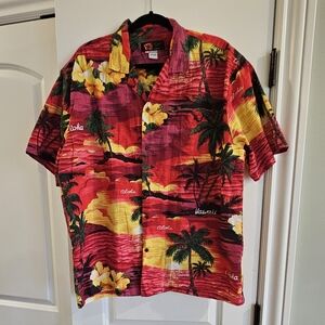 Alaia Pink and Black Tropical Print Shirt XL